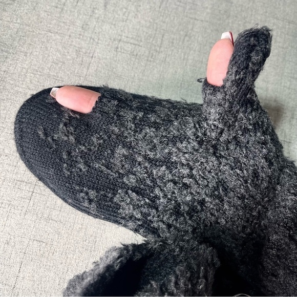 Lululemon Ombre Knit Textured Mittens Merino Wool Black Graphite Grey M L Nwt - Picture 8 of 10